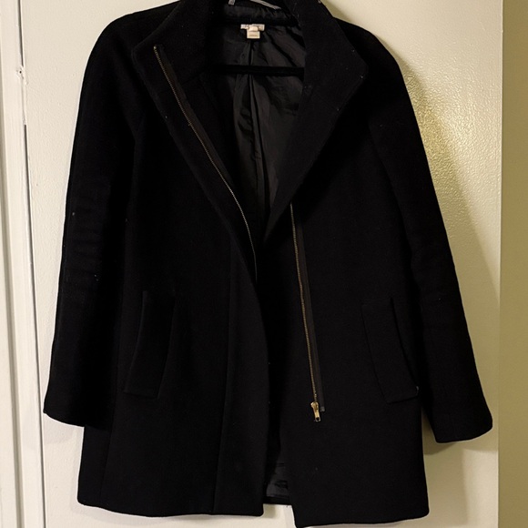 J. Crew Women's Elegant Black Pea Coat - Picture 6 of 7